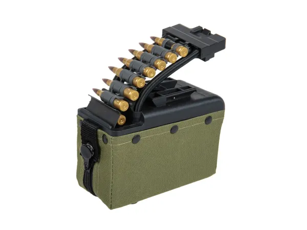 A&K electric box magazine 2,000 rounds for M249 with imitation ammunition (OD) 