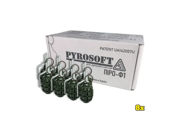 Pyrosoft Airsoft Hand Grenade PIRO-F1-M (Chalk - Pack of 8)