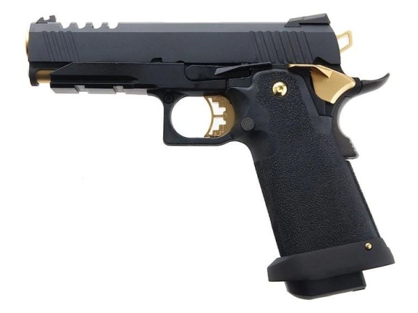 Armorer Works Custom 4.3 Hi-Capa GBB Pistol AW-HX2711 (Black & Gold) 