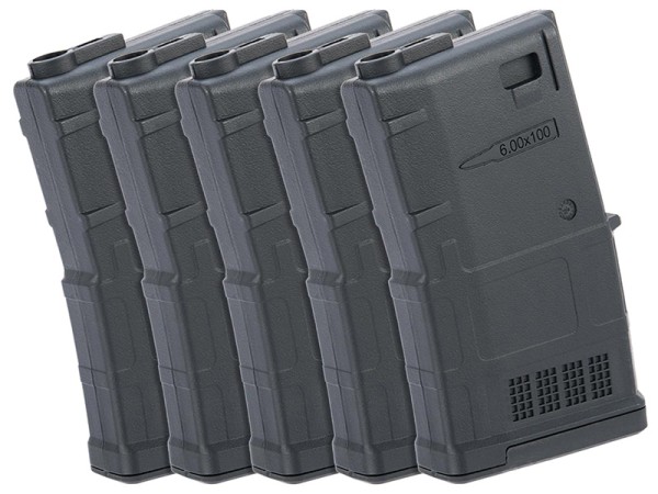 Ares M4 AMAG AEG Magazine (5pcs Box Set - 100 Rounds - Black - MAG-B-022-BK)