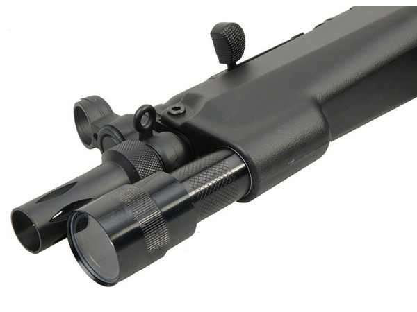 Classic Army CA5A5 Retractable Stock AEG with Torch Handguard (Black) 