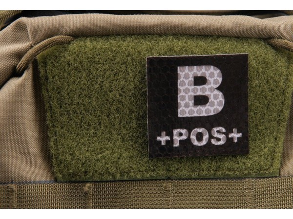 Combat-ID IR patch – B POS  BLOOD TYPE