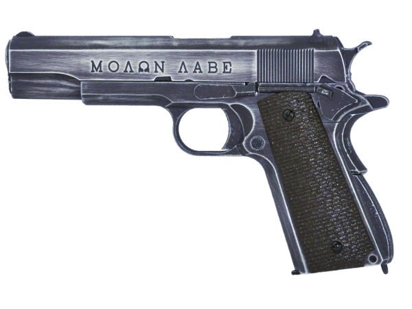 Armorer Works Custom 1911 Weathered Gas Blowback Pistol AW-NE2002 ("Molon Labe")
