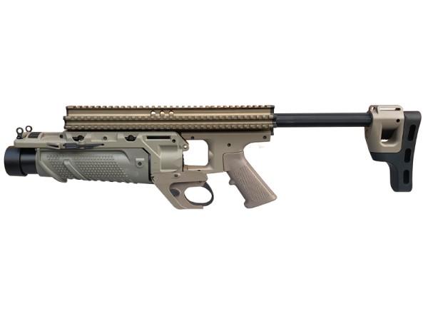 EGLM Grenade Launcher for SCAR Rifle with Standalone Stock (Tan)
