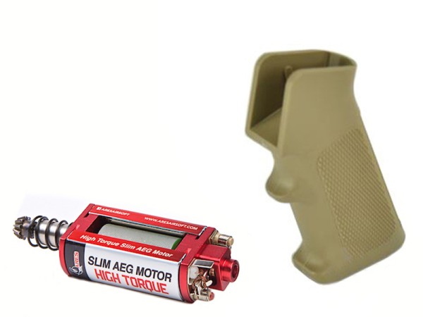 Ares Slim Pistol Grip for M4 with High Torque Slim AEG Motor (Tan - PG-M-001-DE)