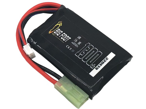 Big Foot Heat Lipo Battery 1300 mAh 7.4v 20c (Square - 102mm)