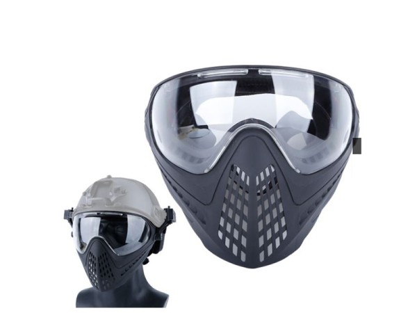 Big Foot Piloteer Vented Full Face Mask (Clear Lens - Black)