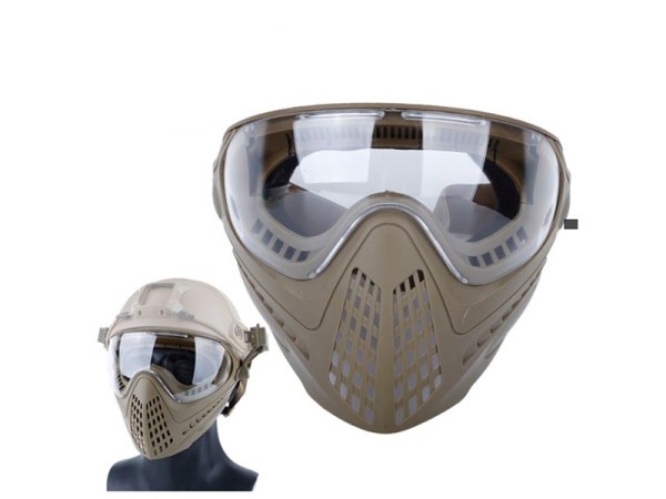 Big Foot Piloteer Vented Full Face Mask (Clear Lens - Tan) Big Foot Piloteer Vented Full Face Mask (Clear Lens - Tan)