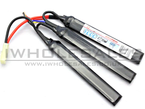 CCCP 11.1v 1000 mAh 20C+ Continuous Discharge Lipo Battery (3 Way)